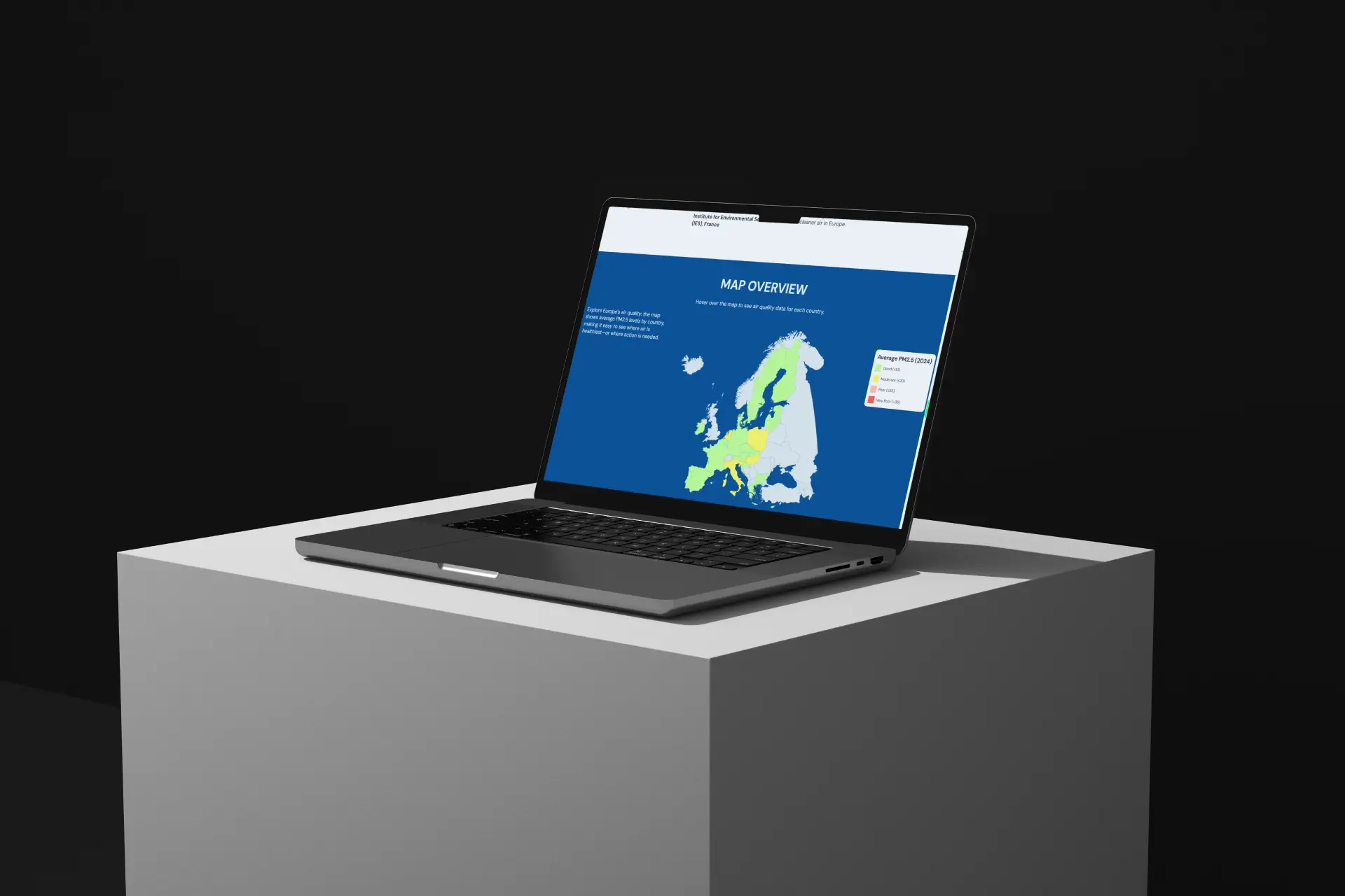 dark macbook mockup  map of europe 